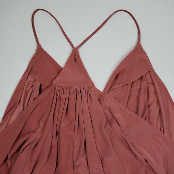 MISA Los Angeles Domino Draped Mini Dress Womens XS Blush Rose Warm Weather Glam - Picture 15 of 16